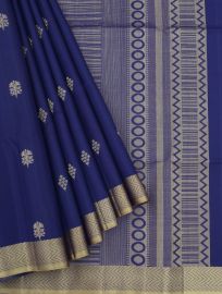 Gracecharm Pure Soft Silk Floral Tree Butta with Geometric Brocade Pallu Saree
