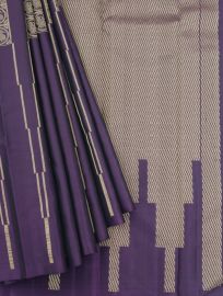 Gracecharm Pure Soft Silk Geometric Zari Line with Stepped Brocade Pallu Saree