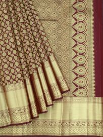 Vivaha Kanchipuram Pure Silk Annapakshi Checks with Diamond Brocade Pallu Saree