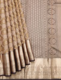 Vivaha Pure Silk Kanchipuram Floral Brocade Jaal Design with Zari Border Saree