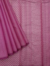 Gracecharm Elegant Pure Soft Silk Checked Design with Small Border Saree