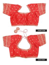Graceful Essence Elegant Silk Cotton Embroidery Work Readymade Blouse