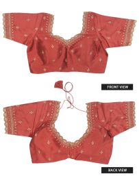 Graceful Essence Elegant Silk Cotton Embroidery Work Readymade Blouse