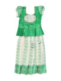 Charming Girls Readymade Stone Work Art Silk Pattu Pavadai Set