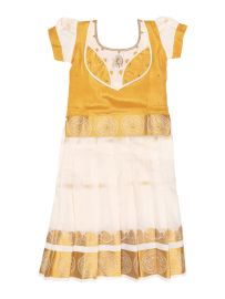 Charming Girls Readymade Stone Work Art Silk Pattu Pavadai Set