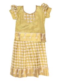 Charming Girls Readymade Stone Work Art Silk Pattu Pavadai Set