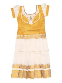 Charming Girls Readymade Stone Work Art Silk Pattu Pavadai Set