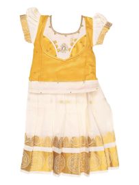 Charming Girls Readymade Stone Work Art Silk Pattu Pavadai Set