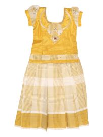 Charming Girls Readymade Stone Work Art Silk Pattu Pavadai Set