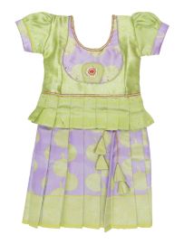 Charming Girls Readymade Stone Work Art Silk Pattu Pavadai Set