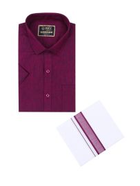KKV Men’s Half Sleeve Cotton Readymade Shirt and Dhoti Set | Traditional Ethnic Wear