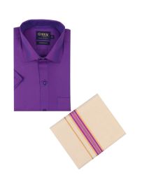 KKV Men’s Half Sleeve Cotton Readymade Shirt and Dhoti Set | Traditional Ethnic Wear
