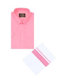 KKV Men’s Half Sleeve Cotton Readymade Shirt and Dhoti Set | Traditional Ethnic Wear