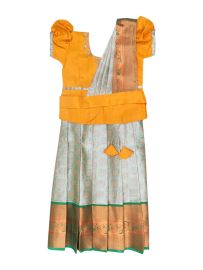 Charming Girls Readymade Art Silk Pattu Pavadai Set