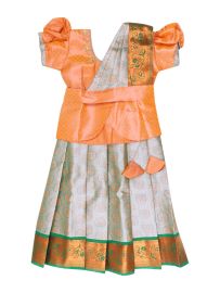 Charming Girls Readymade Art Silk Pattu Pavadai Set