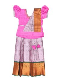 Charming Girls Readymade Art Silk Pattu Pavadai Set