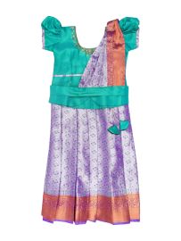 Charming Girls Readymade Art Silk Pattu Pavadai Set