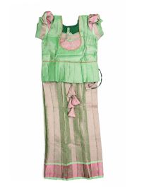 Charming Girls Readymade Stone Work Art Silk Pattu Pavadai Set