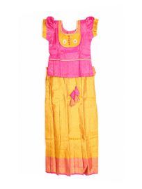 Charming Girls Readymade Stone Work Art Silk Pattu Pavadai Set
