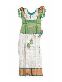 Charming Girls Readymade Stone Work Art Silk Pattu Pavadai Set