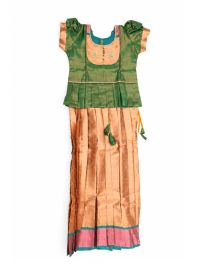 Charming Girls Readymade Stone Work Art Silk Pattu Pavadai Set