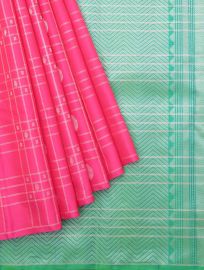 Gracecharm Pure Soft Silk Checked Butta Design Borderless Saree