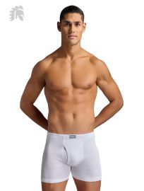 Warior Men's White 100% Organic Cotton Inner Elastic Boxer Brief