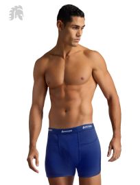 Warior Men's Navy 100% Organic Cotton Outer Elastic Boxer Brief