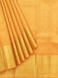 Vivaha Pure Silk Kanchipuram Floral Motif with Paisley Zari Border Saree