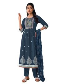 Graceful Muse Readymade Peacock Jharokha Embroidered Salwar Kameez
