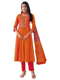 Graceful Muse Readymade Floral Panel Yoke Embroidered Salwar Kameez
