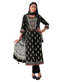 Graceful Muse Readymade Butta Floral Yoke Embroidered Salwar Kameez