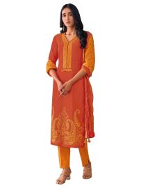 Graceful Muse Readymade Micro Butta Paisley Hem Salwar Kameez