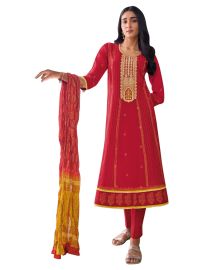 Graceful Muse Readymade Floral Panel Yoke Embroidered Salwar Kameez