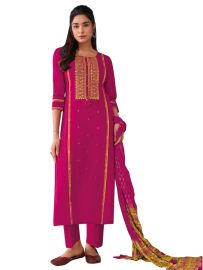 Graceful Muse Readymade Floral Sequin Yoke Embroidered Salwar Kameez