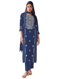 Graceful Muse Readymade Geometric Yoke Embroidered Salwar Kameez