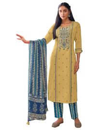 Graceful Muse Readymade Floral Jhumka Yoke Embroidered Salwar Kameez