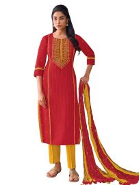Graceful Muse Readymade Geometric Mirror Work Yoke Salwar Kameez