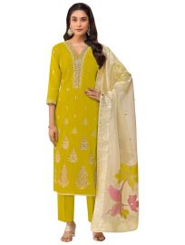 Graceful Muse Readymade Floral Butta V-Neck Embroidered Salwar Kameez
