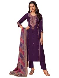 Graceful Muse Readymade Paisley Floral Round Neck Embroidered Salwar Kameez