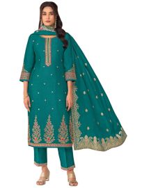 Graceful Muse Readymade Floral Butta Round Neck Embroidered Salwar Kameez