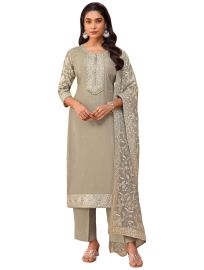Graceful Muse Readymade Floral Yoke Round Neck Embroidered Salwar Kameez