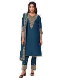 Graceful Muse Readymade Paisley Floral V-Neck Embroidered Salwar Kameez