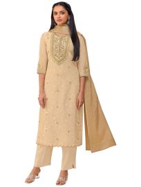 Graceful Muse Readymade Floral Round Neck Embroidered Salwar Kameez