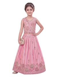 Gracecharm Girls Floral Mirror and Sequin Embroidered Lehenga Choli Set