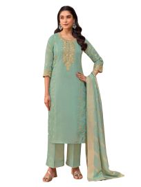 Graceful Muse Readymade Floral Butta Round Neck Embroidered Salwar Kameez