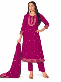 Graceful Muse Readymade Diamond Butta U-Yoke Embroidered Salwar Kameez