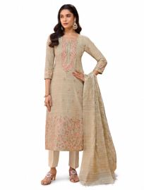 Graceful Muse Readymade Floral Butta Floral Yoke Embroidered Salwar Kameez