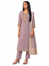 Graceful Muse Readymade Dusty Lavender Floral Embroidered Salwar Kameez