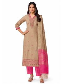 Graceful Muse Readymade Camel Beige Paisley Floral Butta Salwar Kameez
